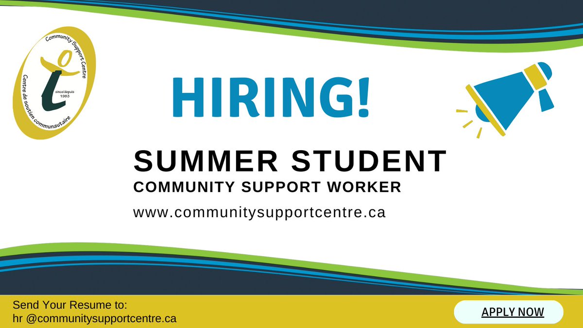 Looking for that #summerjob. Join a great team!
#hiring #communitysupport