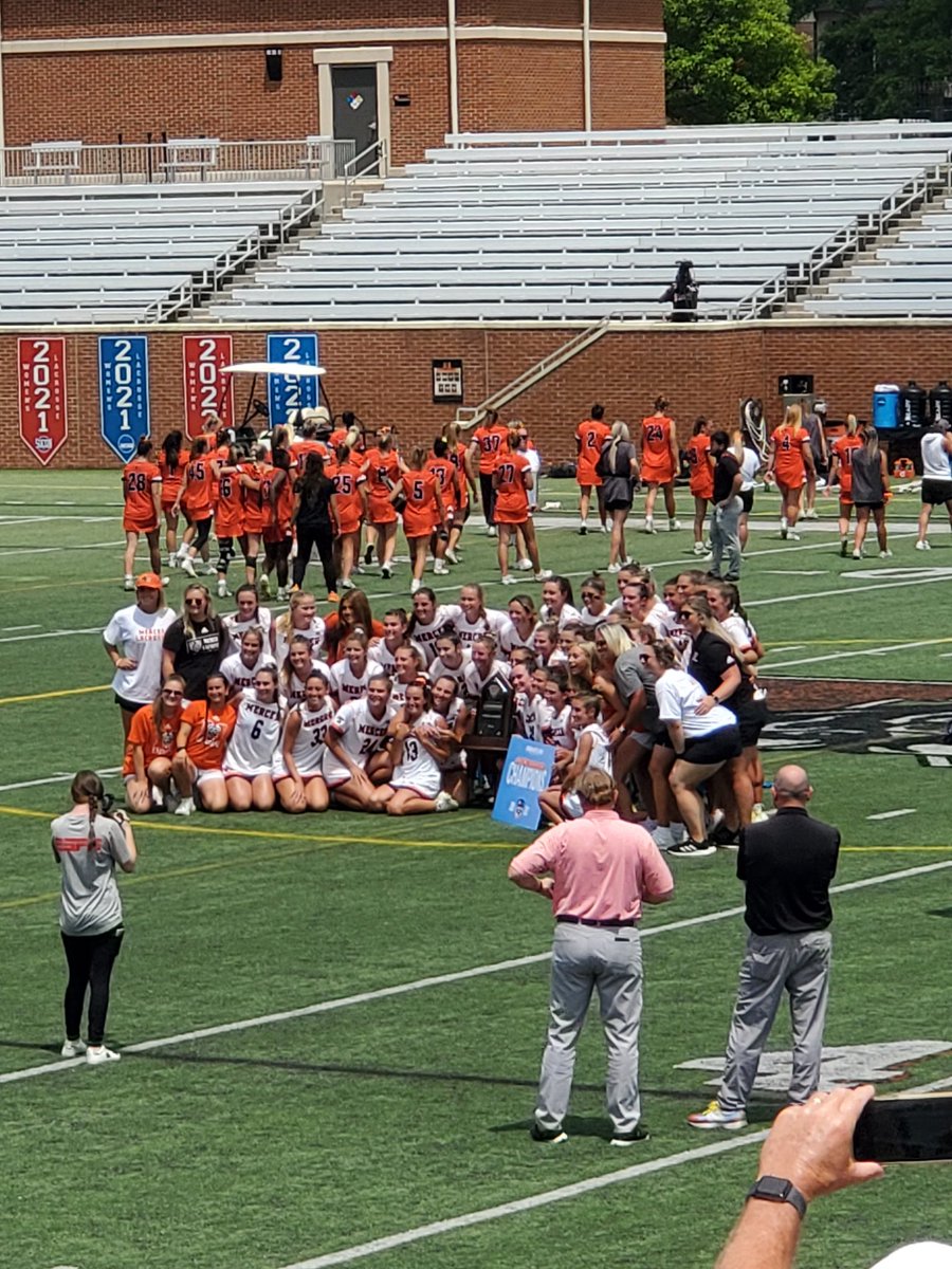 Introducing your 2023 @BigSouthSports Tournament Champions...the Mighty @MercerWLAX Bears!! Now it's time for the @NCAALAX Tournament Selection Show! Go Bears! #RoarTogether #LightTheBridge
