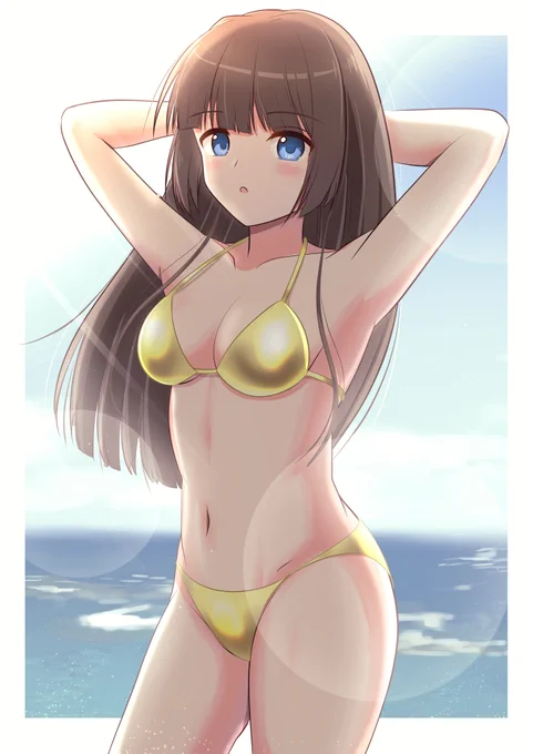 水着皐月さん 暑くなってきましたね…  #式姫お絵かき60分一本勝負