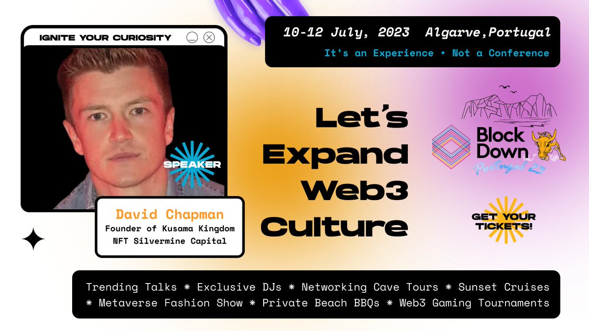 1xKBL's tweet photo. Privilege to take the stage again and be speaking at @BlockDownConf 

@_ErhanK_ has some incredible pans this year, conferences will never be the same again! 

Make sure to get a ticket and of course if you are part of @KusamaKingdom you can get a big discount. https://t.co/quCkMfpLMI