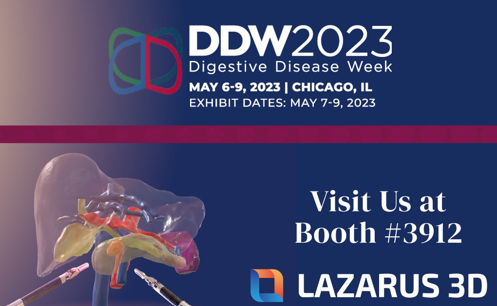 Lazarus_3D's tweet photo. The #DDW2023 starts today! Visit @Lazarus_3D at Booth #3912 to learn more about precision surgical planning that can help improve patient safety and outcomes for #pancreatic and #liver cancer. #OperatewithConfidence #robotics @PanCan @DDWMeeting @SSATNews https://t.co/QBp8aUCzGT