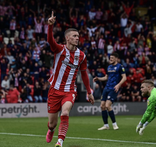 In 2010, Exeter legend Adam Stansfield passed away. Exeter retired the number 9 in his honour.

This season, his son Jay joined the club on loan from Fulham, Exeter allowed him to use his dad’s old number.

He just scored a hat-trick on his final appearance for the club.

What a