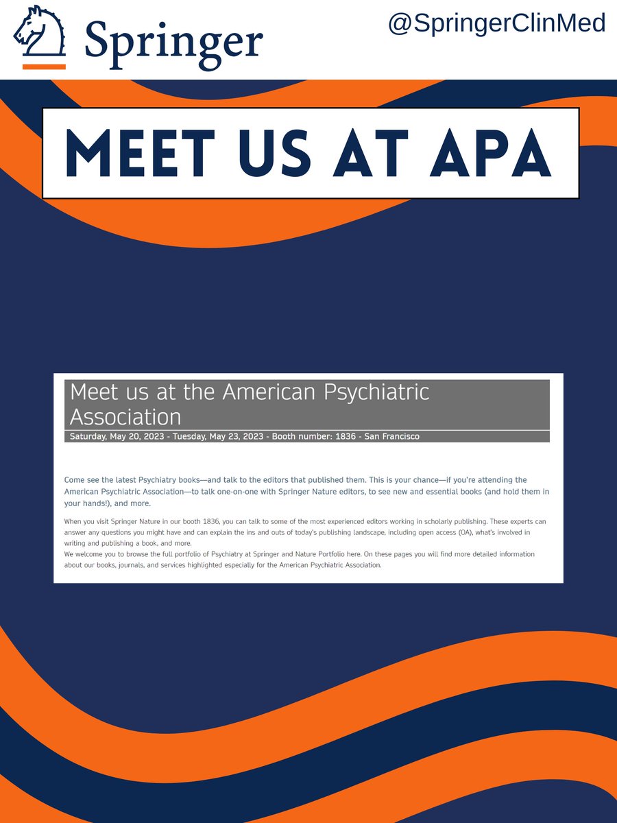 Meet us at #APA2023 #APA23 to get a chance to discuss and see the latest psychiatry books!