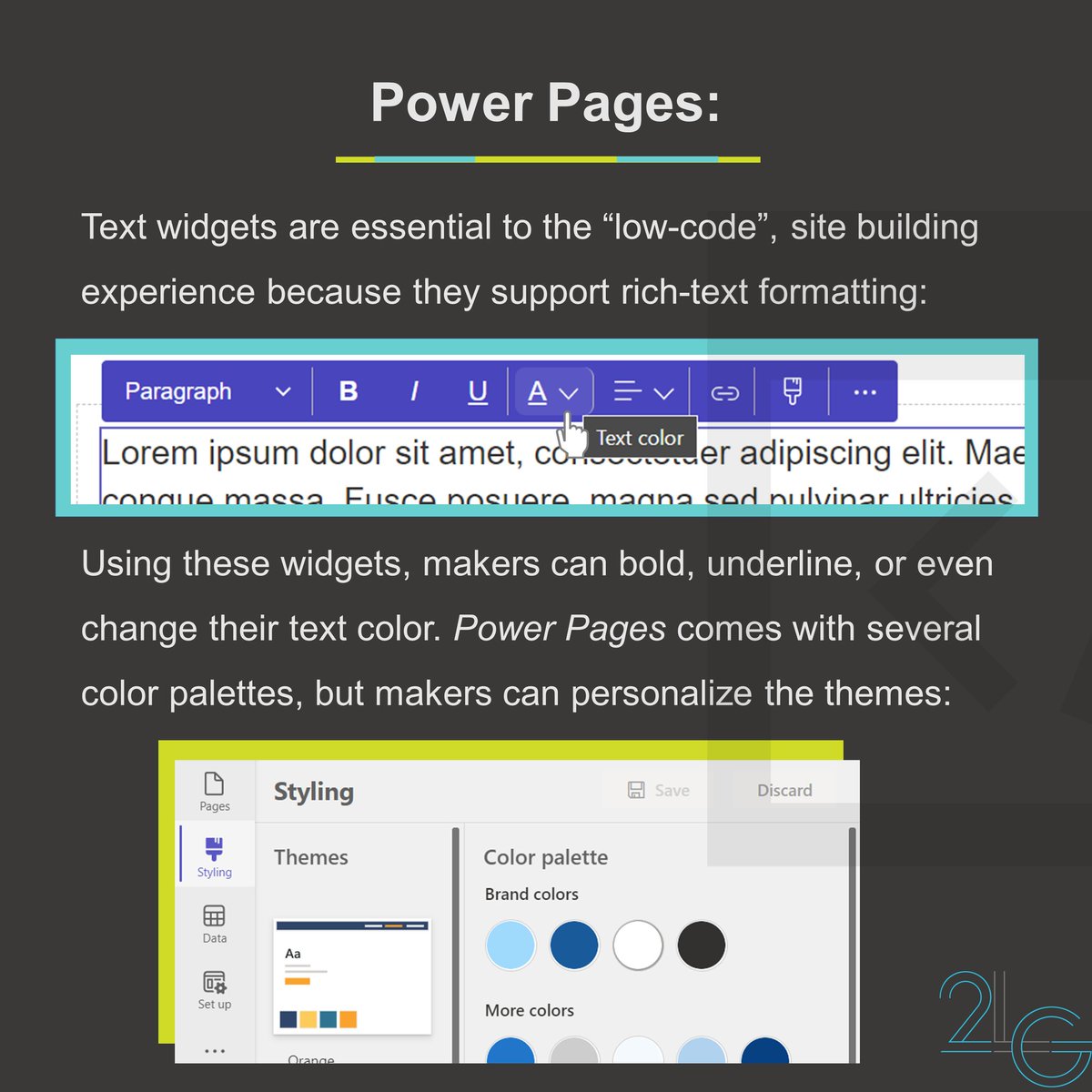 #PowerPages , like the other #PowerPlatform tools, is intended to promote #LowCode development. With it, non-pro web devs can build business web sites with company-branded content in minutes!