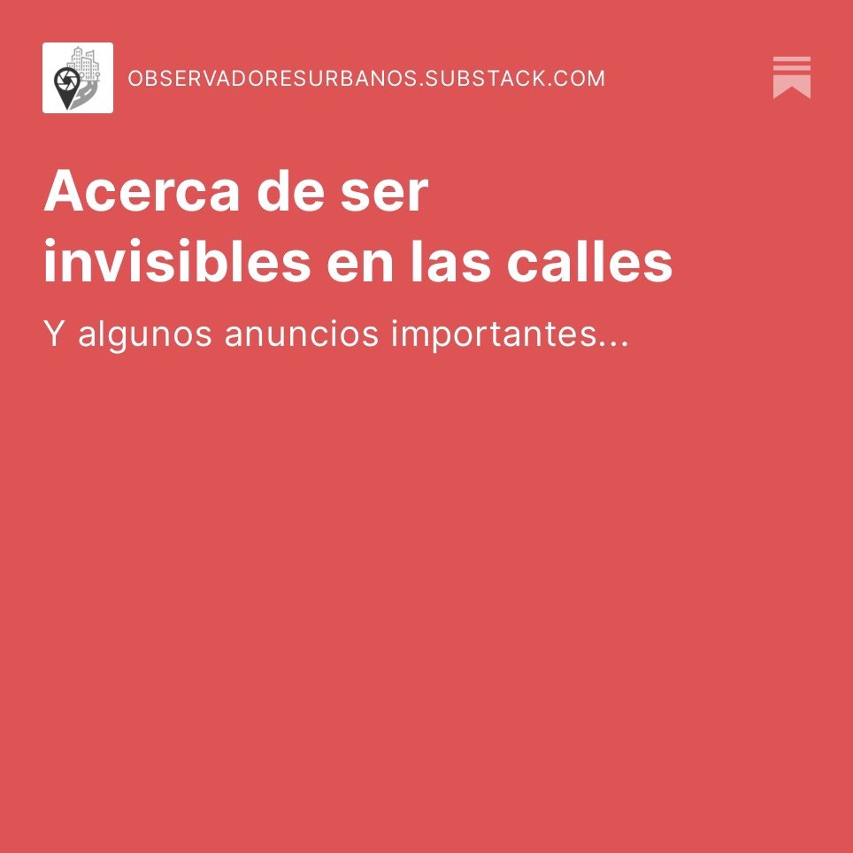#streetphotography 
📸 ¿Es posible ser invisibles en la calle? 
En nuestro boletín de este mes responderemos esa pregunta usaremos algunos tips para acercarnos a la gente. 
Además, tenemos algunas invitaciones especiales. ¡No te lo pierdas!

open.substack.com/pub/observador…