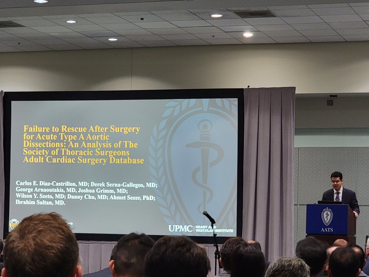DVervoort94's tweet photo. Dr. Carlos Diaz-Castrillon @UPMC_CTSurgery presents an STS-ACSD analysis of failure-to-rescue after ATAAD surgery:

🔎 Operative mortality imperfect quality metric ➡️ #FTR

⚖️ Volume ~ outcomes (inflection at 5-10 cases/y)

❓️ Late survival? QoL?

#AATS2023 https://t.co/7TslYsZBTO