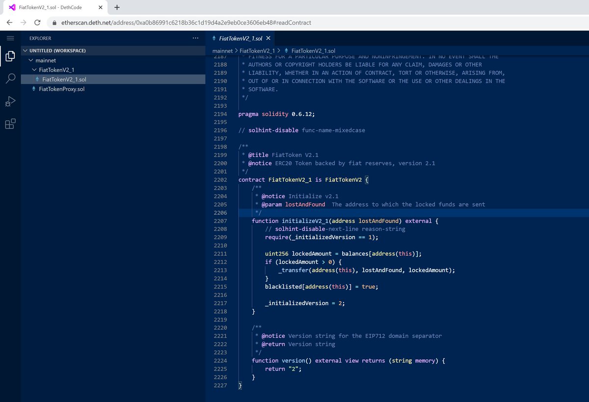 Smart Contract tools I love 🧵

1.

deth.net <a href="/dethcrypto/">☠️ dΞth</a> 

it's loading any contract into visual code in your browser!

simply rewrite any etherscan[.]io url to deth[.]net and you're done.

you can also have a quick bookmark to rewrite etherscan urls.
