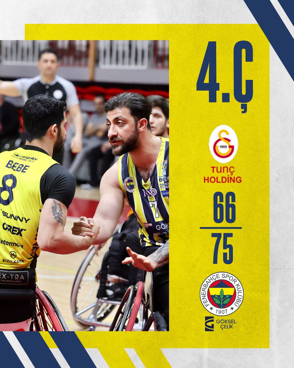 Derbide maç bizim! 😎

Bravo TAKIM! 💛💙💪

Karşılaşma sonucu | Galatasaray Tunç Holding 🆚 Fenerbahçe Göksel Çelik: 66-75 

Skor dağılımımız: İbrahim 25, Morteza 16, Hassan 12, Yamaç 11, Ferit 6, Ümit 5.