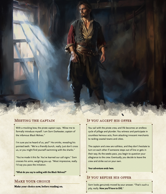 elfypunk's tweet photo. Sorn Darkwater looms before you, his eyes gleaming with malice. You can feel the weight of his stare as he sizes you up, gauging your worth. 'You're in our territory now." https://t.co/Mh2kYsdXeY #solodnd #dnd5e https://t.co/7FRAs5NVqm