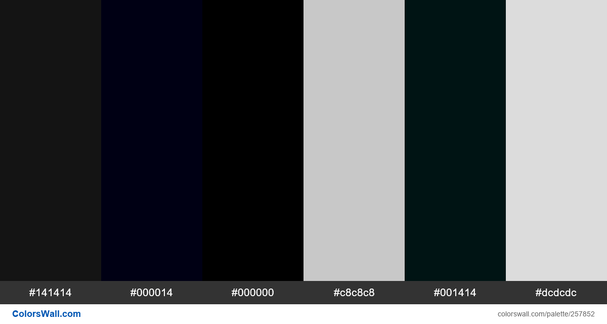 colorswall's tweet photo. Thunder custom logo character colors #141414, #000014, #000000, #c8c8c8, #001414, #dcdcdc #colors #palette https://t.co/Te6LrTT9Z8 https://t.co/awc49SulTf