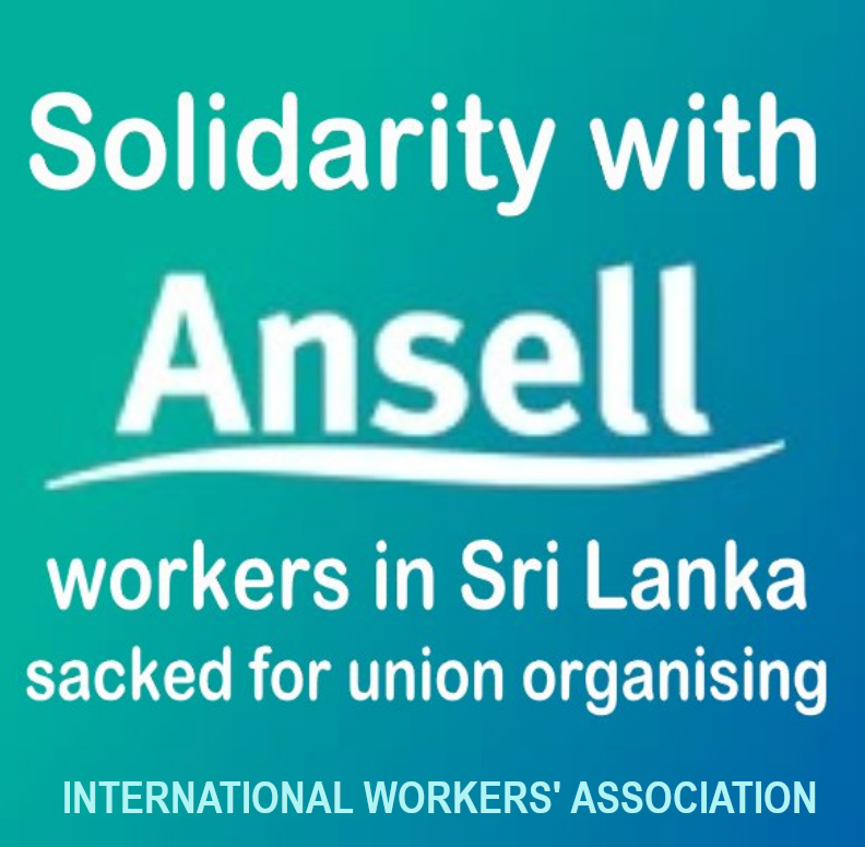 IWAAIT's tweet photo. Union busting in Ansell, Sri Lanka! 11 workers were unjustly fired. We remain in solidarity with their demands! https://t.co/ZTVQVawREY