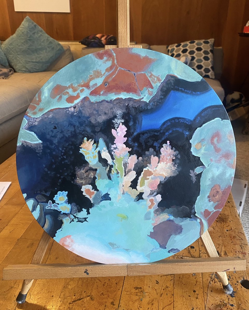 biotropicalism's tweet photo. One of my newest works-in-progress.. Can you believe my reference photo is an agate stone!? Hmmm….I think I see some sea creatures in there… https://t.co/UkgRPv562b