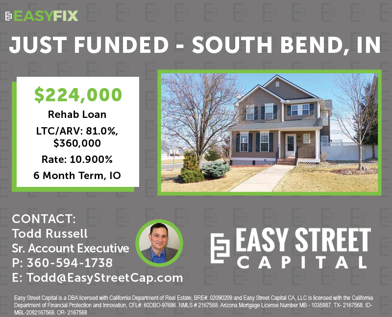 rob_s_simon's tweet photo. #JustFunded #FixNFlip
$224,000 Rehab Loan on a single family property in South Bend, Indiana! Savvy local investor with multiple successful flips and BRRRRs under his belt scoops up another property with financing assistance from @EasyStreetCap for what should be a nice deal! https://t.co/sZ0l3m2IQt