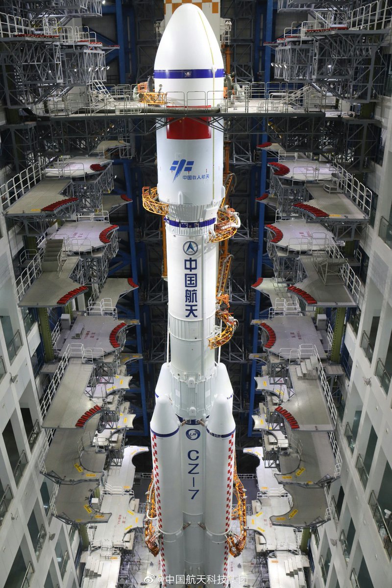 PointOrView's tweet photo. Chinese Long March-7 Y7 with Tianzhou-6 on top rolls out to launchpad in preparation for upcoming launch.
Watch: https://t.co/IVtbr5B99O
#LongMarch7 #CZ7 #Tianzhou6 https://t.co/auc8pxDmx0