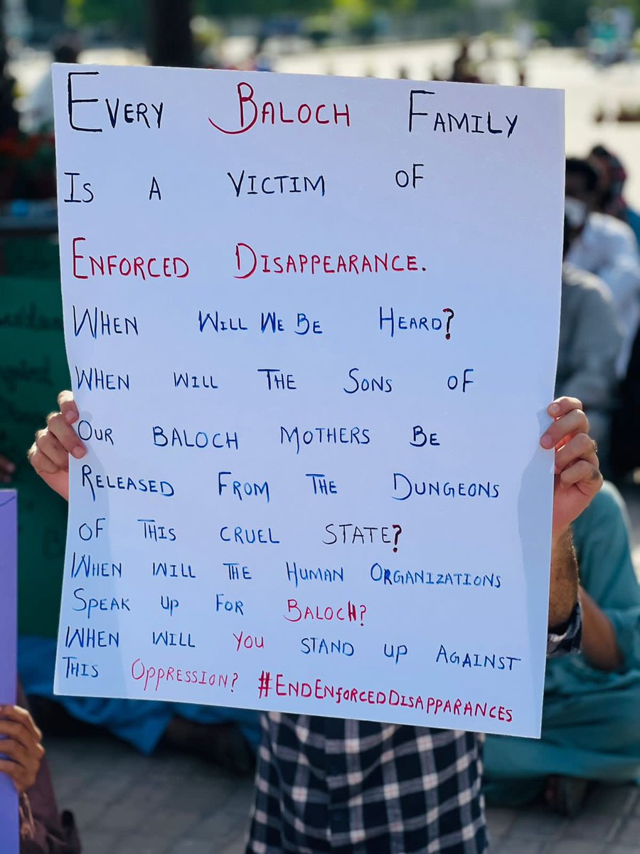 ImranBalwch's tweet photo. Every Baloch family is a victim of #EnforcedDisapperance
Whn will d sons of our mother be release frm dungeons?
Whn will d human right organisations will speak up for Baloch?
When will u stand up against this oppression?
#SaveBalochStudents
#EndEnforcedDisappearances https://t.co/Idr95YcH1i