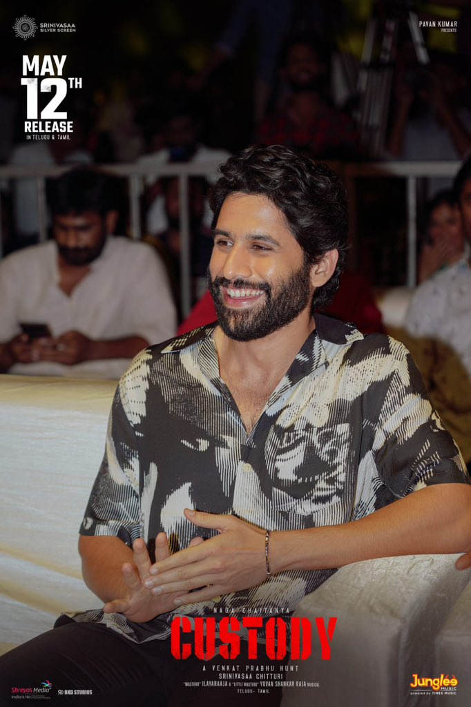 SS_Screens's tweet photo. Yuva Samrat @chay_akkineni looks dapper in the Grand Pre Release Event of #Custody 😍

▶️ https://t.co/kyNjrRfZAP

#CustodyOnMay12

@vp_offl @realsarathkumar @thearvindswami @IamKrithiShetty @ilaiyaraaja @thisisysr @srinivasaaoffl @SS_Screens @jungleemusicSTH @shreyasgroup https://t.co/cP29DJfZdD