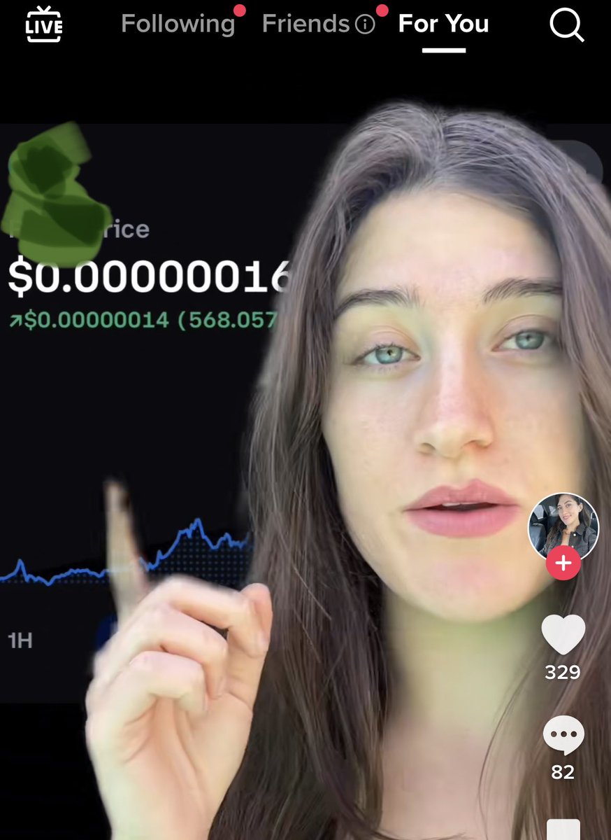 poe_real69's tweet photo. Just opened my tik tok and saw a females shilling shit coins and explaining how to buy. We are just getting started, the normies will be here soon stop jeeting bottoms wallah I’m telling you. https://t.co/XvPGEvPLpj