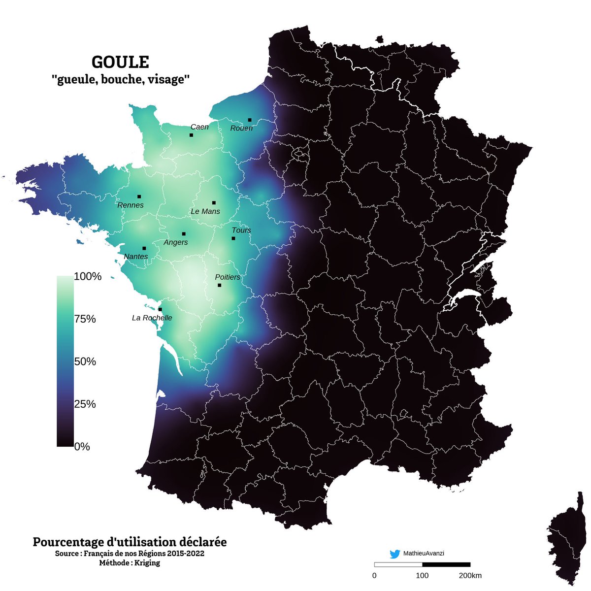 MathieuAvanzi's tweet photo. Dans le grand ouest de la France, on ne dit pas #gueule mais #goule. On se casse la goule, on se lave la goule, on se fout sur la goule (tais ta goule : tais-toi!) https://t.co/qqdUPwTHw7