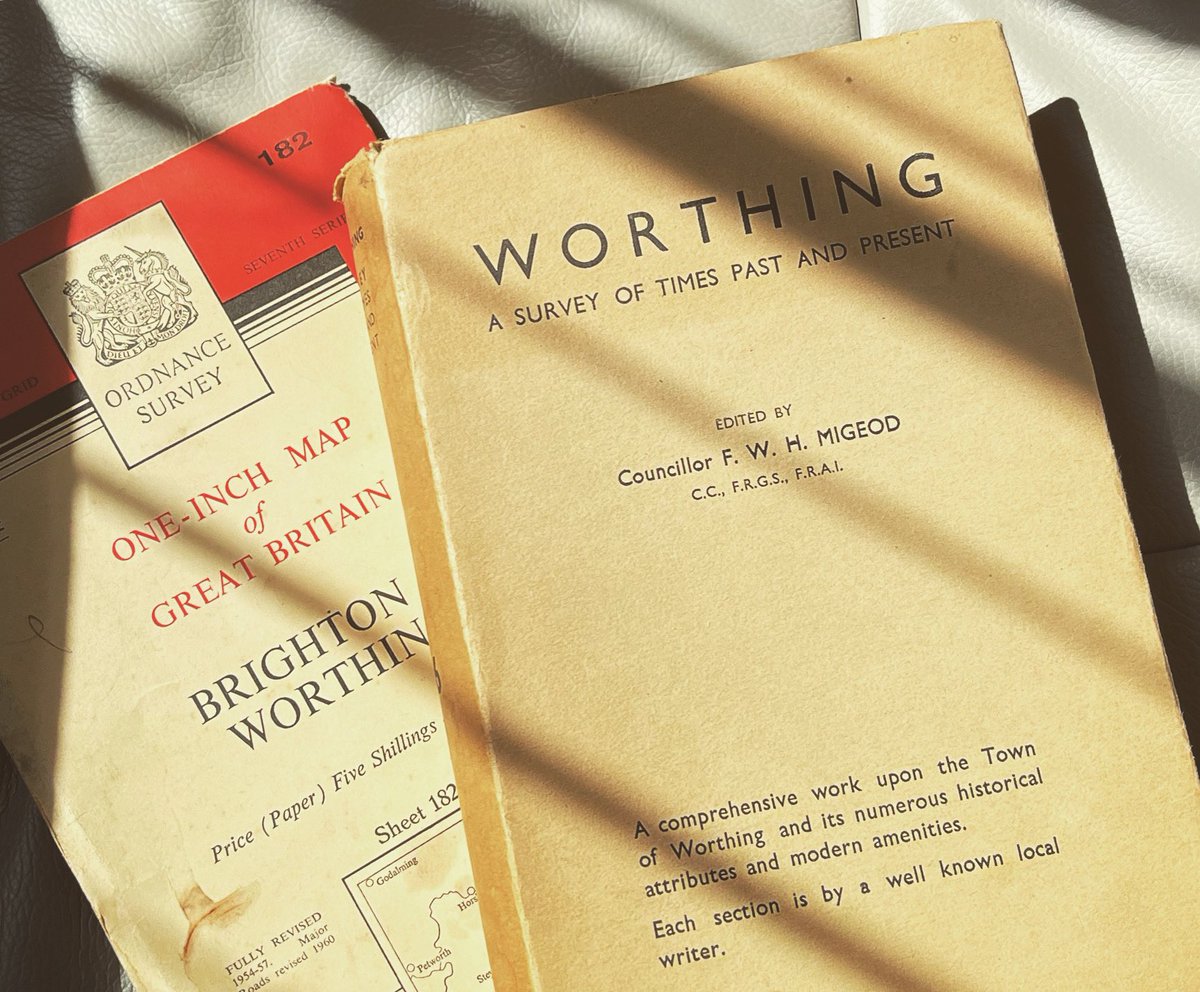 Bookshop finds: Worthing 1938 - A Survey of Times Past and Present. Edited by Cllr Migeod. 
Looking forward to reading about how things have changed. #Worthing #WorthingHistory