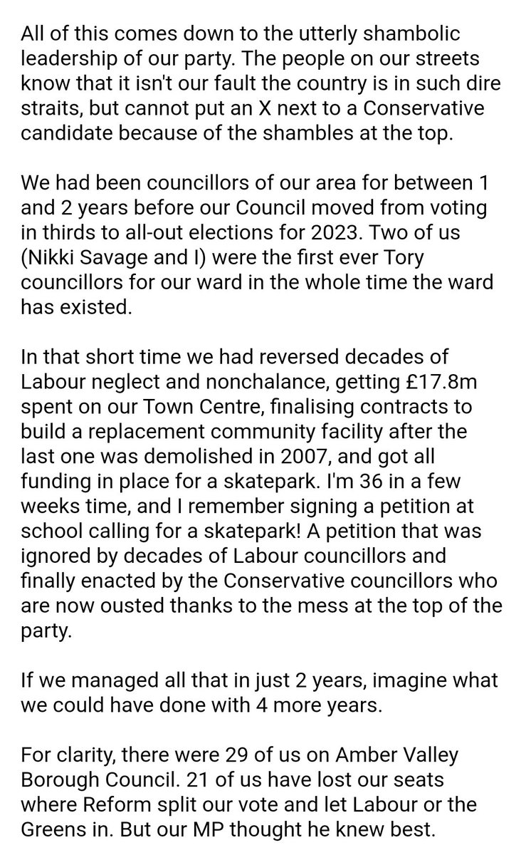 DWrightHeanor's tweet photo. An open letter to @RishiSunak and the @Conservatives after the spineless leadership of our party caused the "Massacre of 2023" in the local elections. https://t.co/ODnzCO53KB