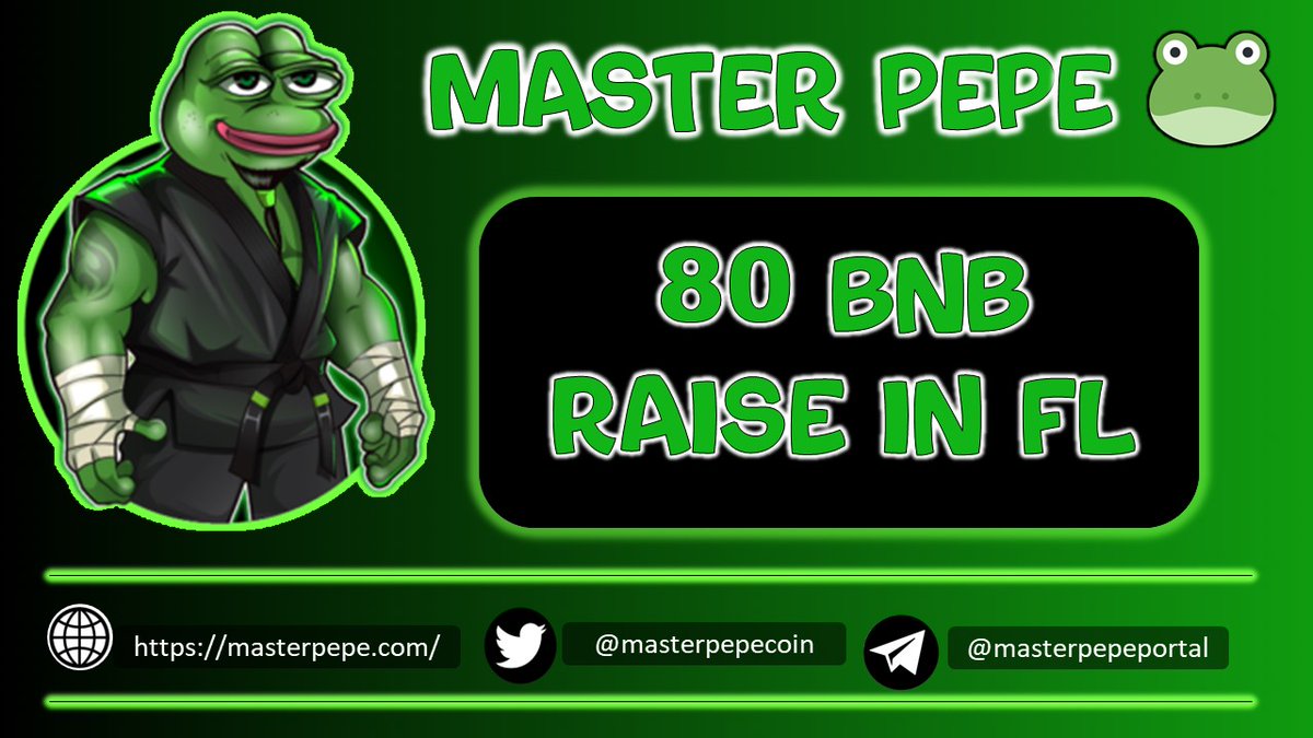 MasterPepeCoin's tweet image. 🐸🐸🐸🐸🐸Hey Peeps, We Are Happy To Announce That 10 Bnb Sc Has Been Reached There Is No Limit Of Hardcap We Can Even Raise 50, 100 Bnbs Currently Raised
 85 bnb 😎

Pinksale Buy Link

pinksale.finance/launchpad/0xc8…

Keep Supporting ,Keep Buying 
 Kyced Audited

🐸🐸🐸🐸🐸🐸