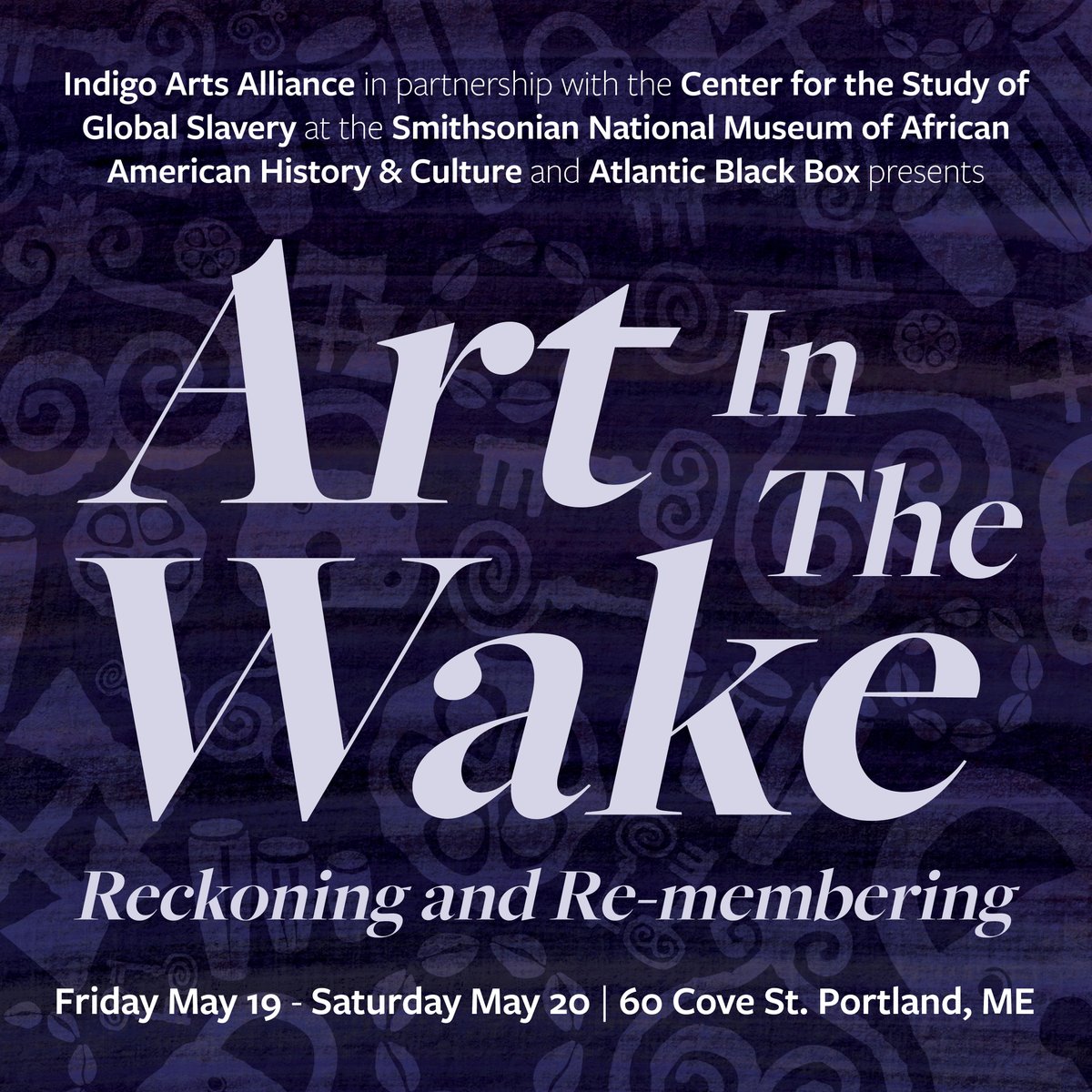 MeadowDibble's tweet photo. Art in the Wake Symposium - https://t.co/A1yd9f3d5H Mark Your Calendars! Join us on May 19th- 20th in Portland, ME for Art in the Wake: Reckoning and Re-membering. Tap on the link to register 🔗: https://t.co/gnTtxBhAfh https://t.co/nDdGh5dKXv