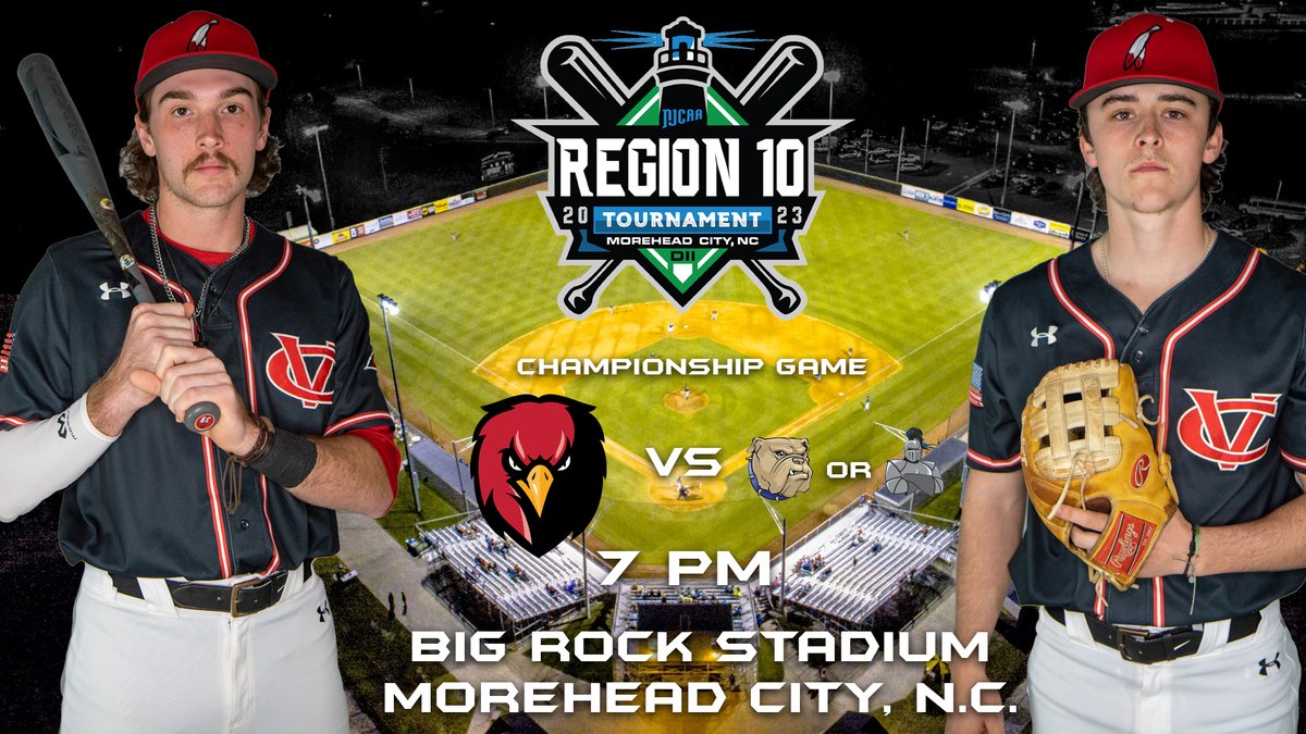 It's Red Hawk baseball CHAMPIONSHIP DAY!    

🆚 Lenoir or Pitt (Region 10 championship)  
📍 Big Rock Stadium (Morehead City, N.C.)
⏰ 7 PM  

#RedHawkNation | #theValley