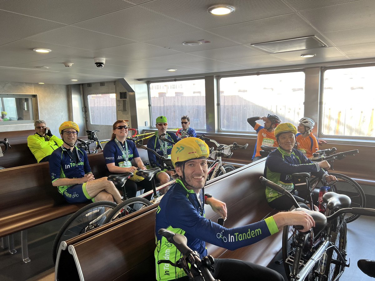 IntandemBike's tweet photo. The first teams are coming back in the Staten Island Ferry!!
#fiveborobiketour #intandem https://t.co/haPKBy6nVh
