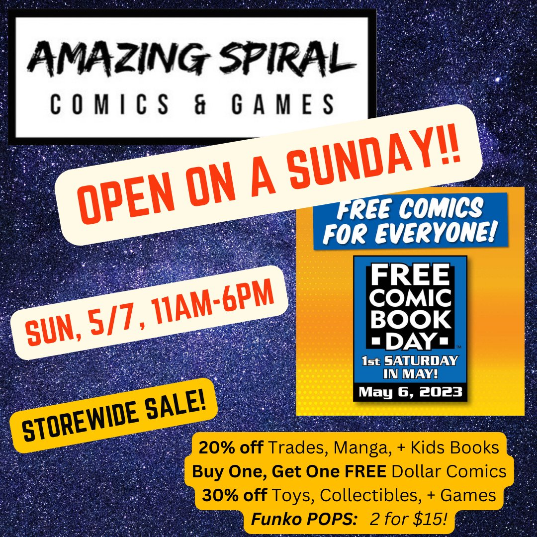 FCBD was yesterday, but our FCBD SALE runs through today!!!

And don't forget that our neighbor, The Senator Theatre, is showing GUARDIANS OF THE GALAXY 3 all day!