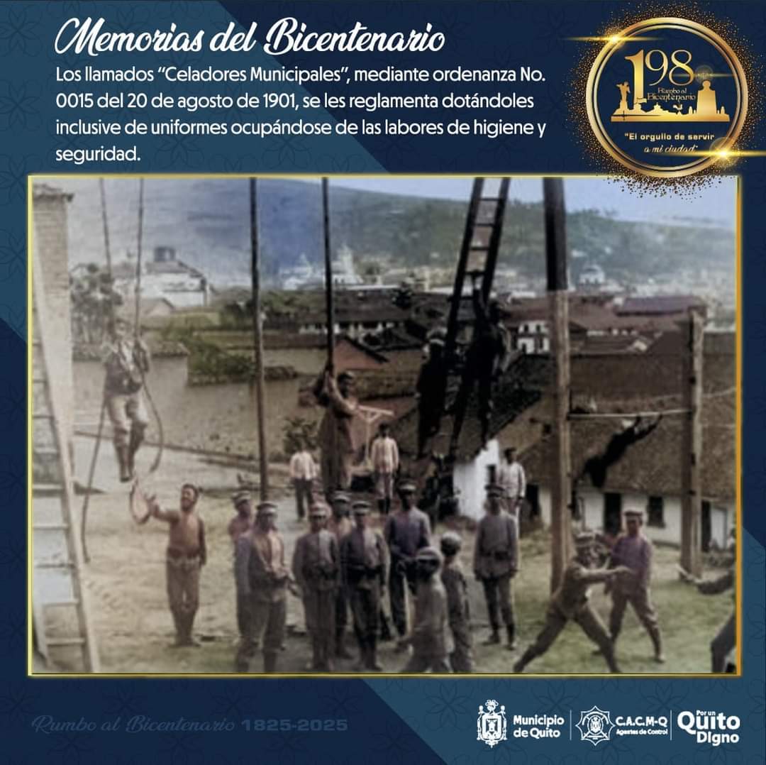 AldasRamiro's tweet photo. 👨🏻‍✈️👩🏻‍✈️⏳ Desde hace más de un siglo velamos y trabajamos por una buena convivencia ciudadana en el DMQ, realizando actividades de apoyo a la seguridad y control de la higiene y ornato de nuestra #CaritaDeDios ✅

#SomosAgentesDeQuito 
#MemoriasDelBicentenario https://t.co/KCmg1wC79n