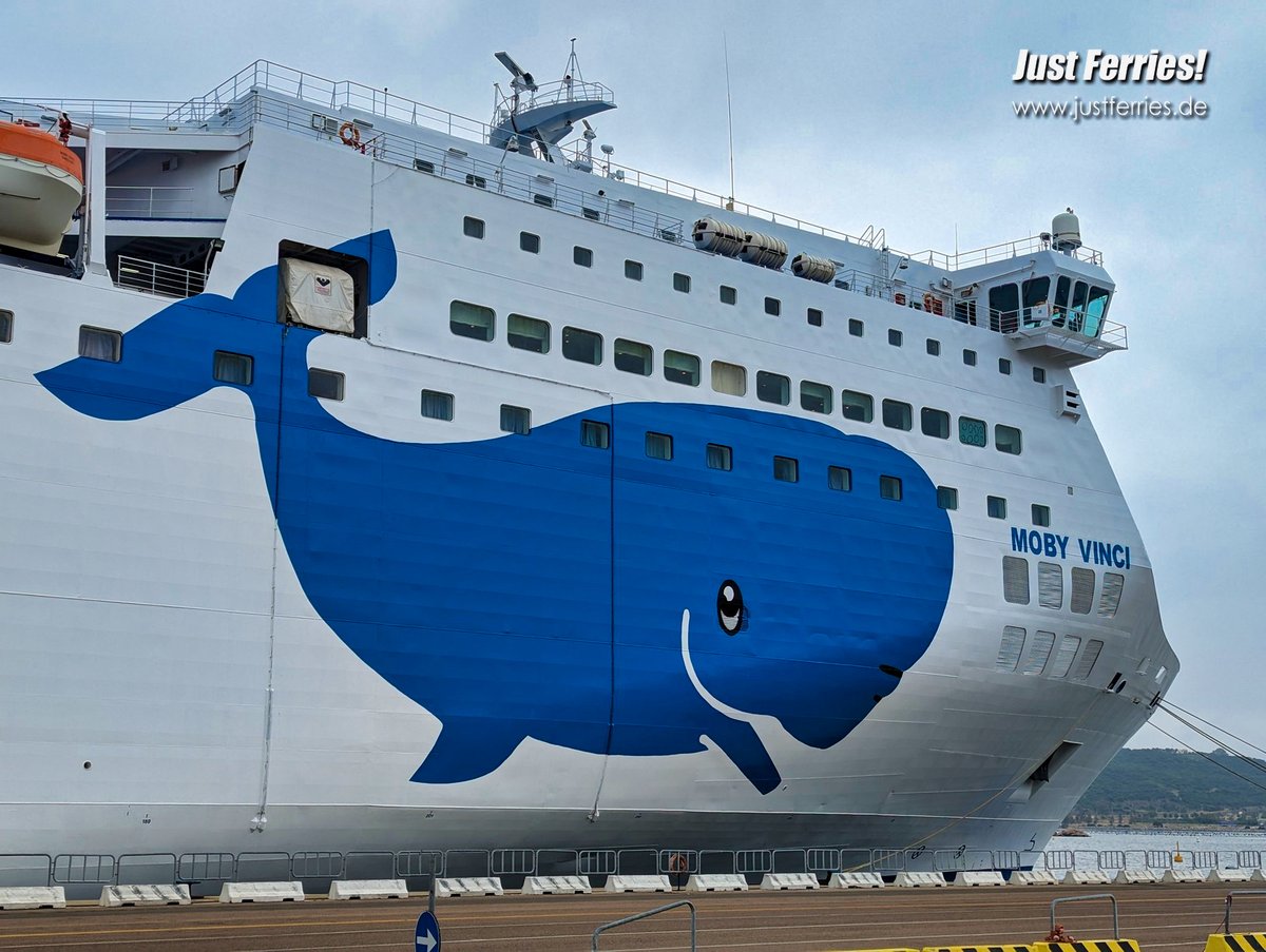 Justferries's tweet photo. The big blue whale is back!
MOBY VINCI in the port of Olbia on 30 April 2023.
#mobylines
#olbia https://t.co/XnroGrYMji