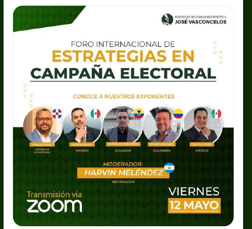 carlosrojas244's tweet photo. #IFECS #JoseVasconcelos Foro Internacional de Estrategas en Campaña Electoral
https://t.co/cGKKnEKkxK https://t.co/P5rEKRboO5