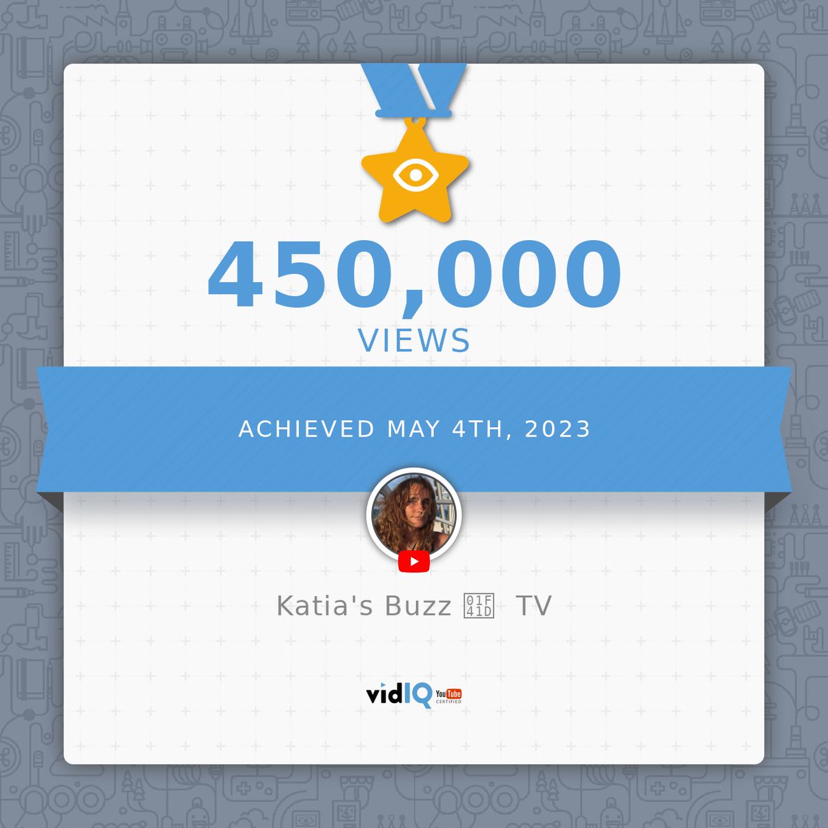 KatiasBuzz's tweet photo. I have to admit, seeing #KatiasBuzz YouTube Channel reach 450,000 views is pretty incredible! 🎊🪅🎉 Thank you all for following me at https://t.co/ZJbm0ckvRO and watching the videos. I hope the content I create brings value. I am extremely appreciative! #youtuber #Vidiq https://t.co/I22J1ZXpI6