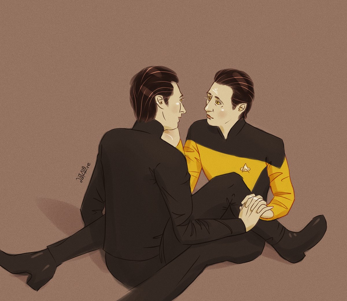 dat4L0re's tweet photo. Data &amp; Lore being cute https://t.co/pfx350DsQc