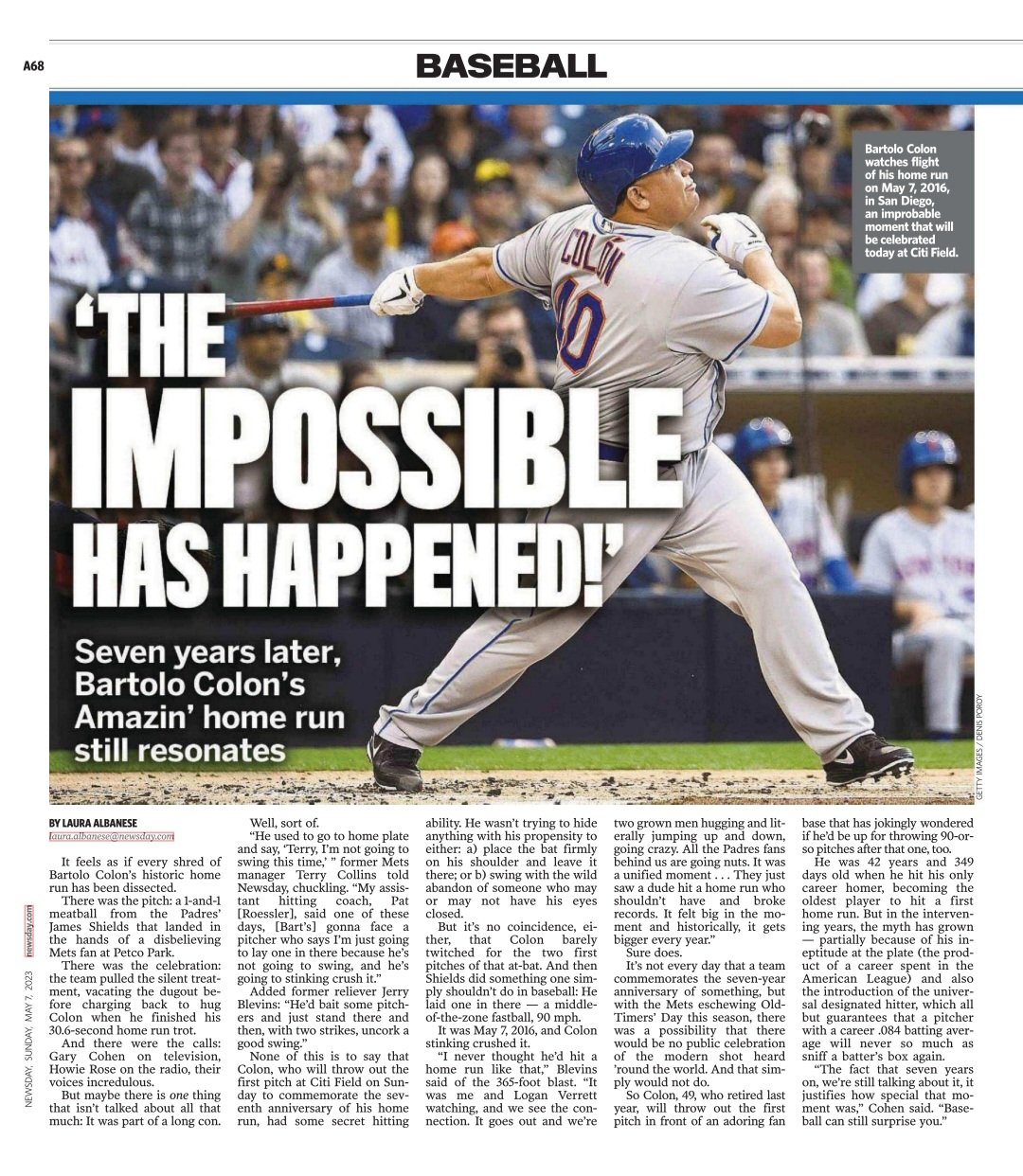 Seven years later, Bartolo Colon's 'impossible' home run still resonates -  Newsday