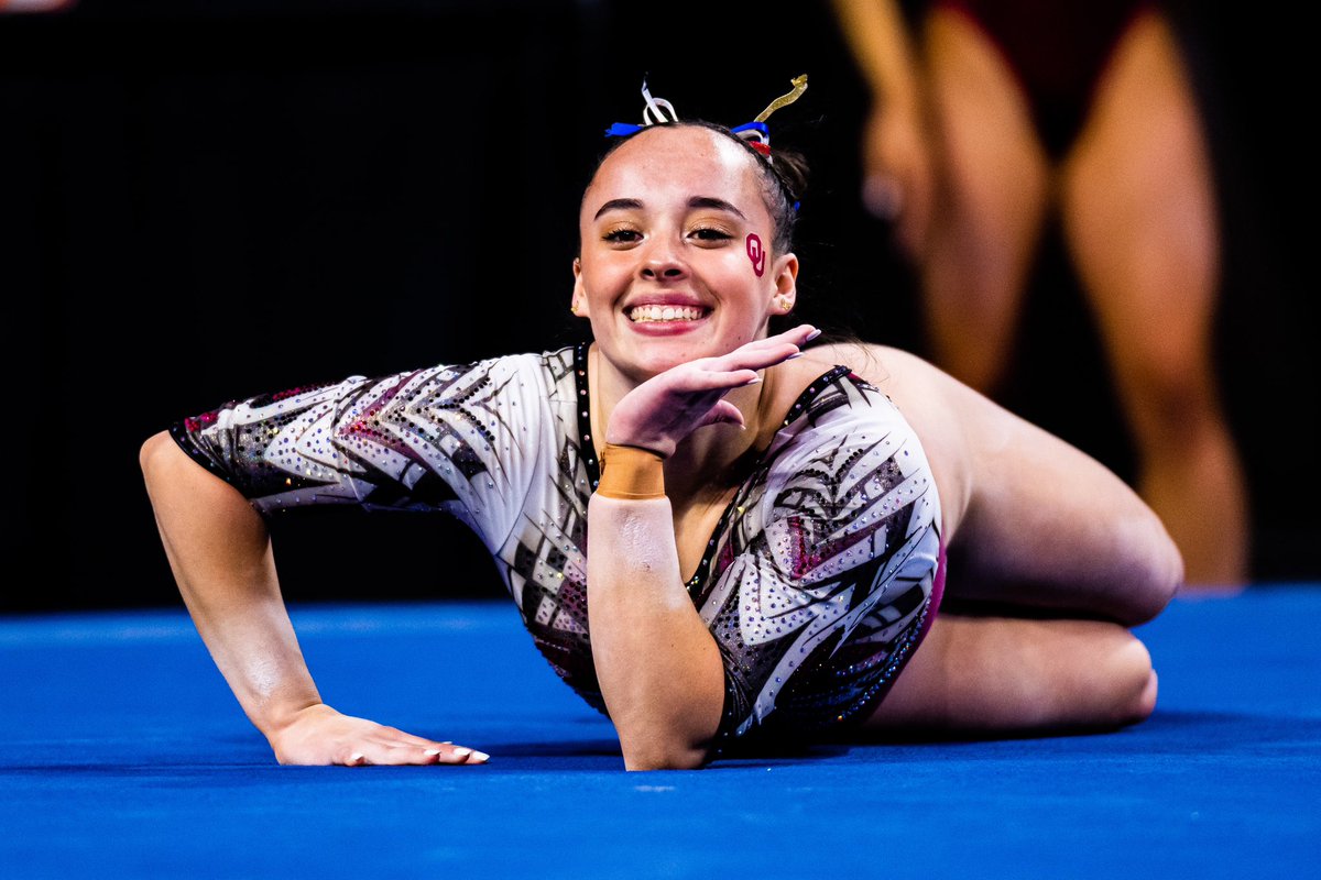 OU_WGymnastics's tweet photo. 𝘿𝙖𝙣𝙘𝙞𝙣𝙜 through the 2023 season 💃

- Second-highest team floor score in program history with a 49.750 vs. ASU
- 65 floor scores of 9.900+ including @jordansbowers’ perfect 🔟
- 16 individual floor titles
- 11 team floor scores of 49.500+ 
- Top 3 floor squad in the nation https://t.co/8oWI78MrGv