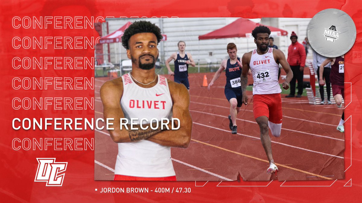 UOlivetXCTF's tweet photo. 🚨CONFERENCE RECORD🚨
Jordon Brown breaks the @MIAA1888 400m Conference Record by running a 47.30‼️@Jordon_Brown2
#GoComets #Strongerthanmost #runnincomets https://t.co/odz14a4wUT