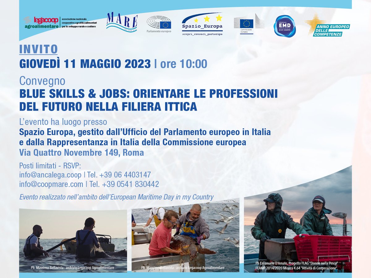 'Blue skills & Job: toward future work in Fisheries' the event the event dedicated to VET system and professional skills in the fishing sector #EMDinMyCountry #Europeday #EuropeanYearOfSkills