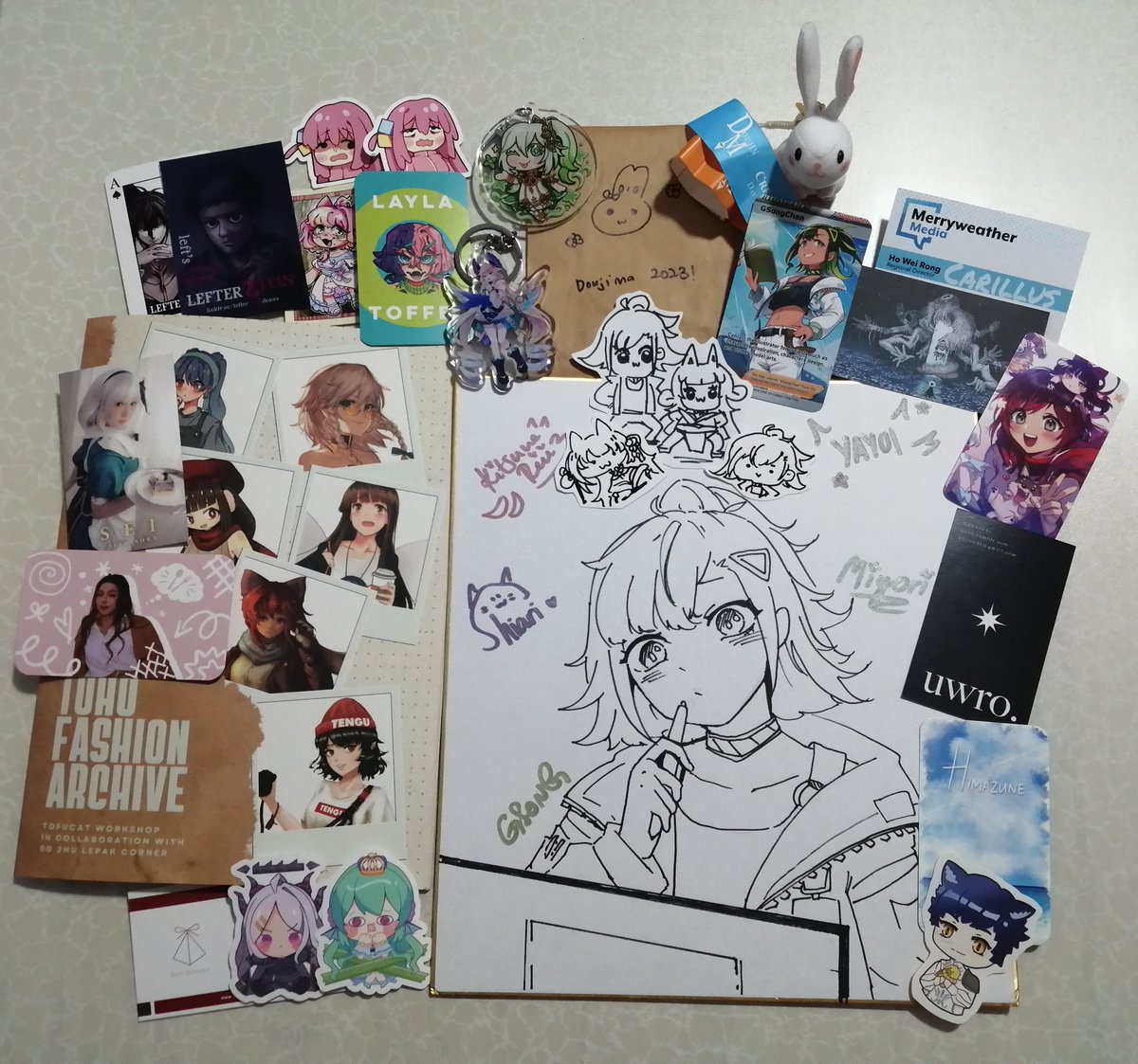 Otsurake to everyone for making #doujima2023 a successful event!🎉

It is a great pleasure and honor meeting the old friends, new friends and the amazing people~

With a bit of loots and the wonderful namecards traded/recived, that concludes the Doujima of year 2023!!

👏👏👏 