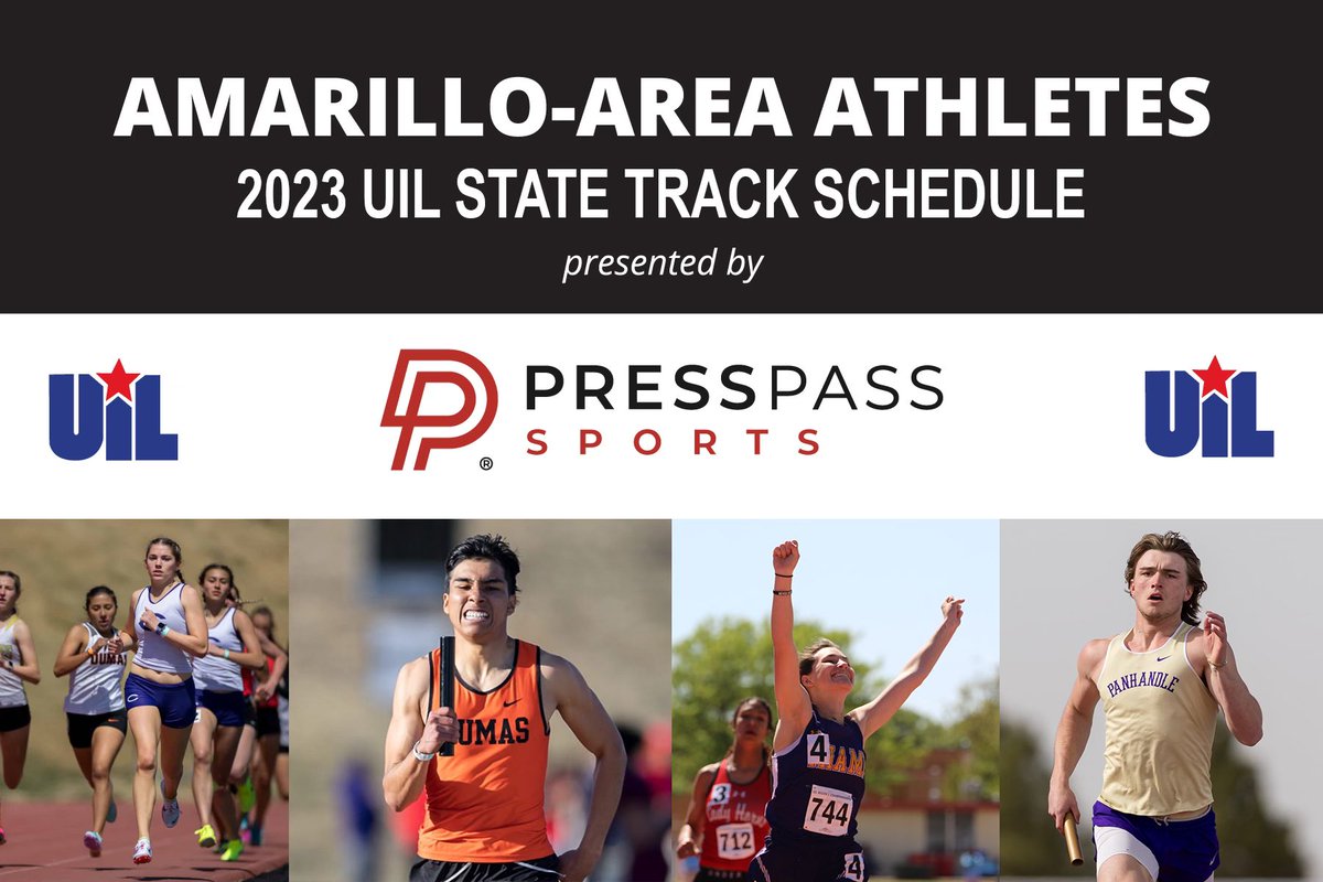 Press Pass Sports (@presspasssports) on Twitter photo Here’s your complete time schedule for every Texas Panhandle athlete competing at the #UILState track and field meet for Thursday through Saturday in Austin. This is a tremendous list. Huge thanks to <a href="/lancelahnert/">Lance Lahnert</a> for helping put this together #txhstrack presspasssports.com/2023-schedule-… Here’s your complete time schedule for every Texas Panhandle athlete competing at the #UILState track and field meet for Thursday through Saturday in Austin. This is a tremendous list. Huge thanks to <a href="/lancelahnert/">Lance Lahnert</a> for helping put this together #txhstrack presspasssports.com/2023-schedule-…