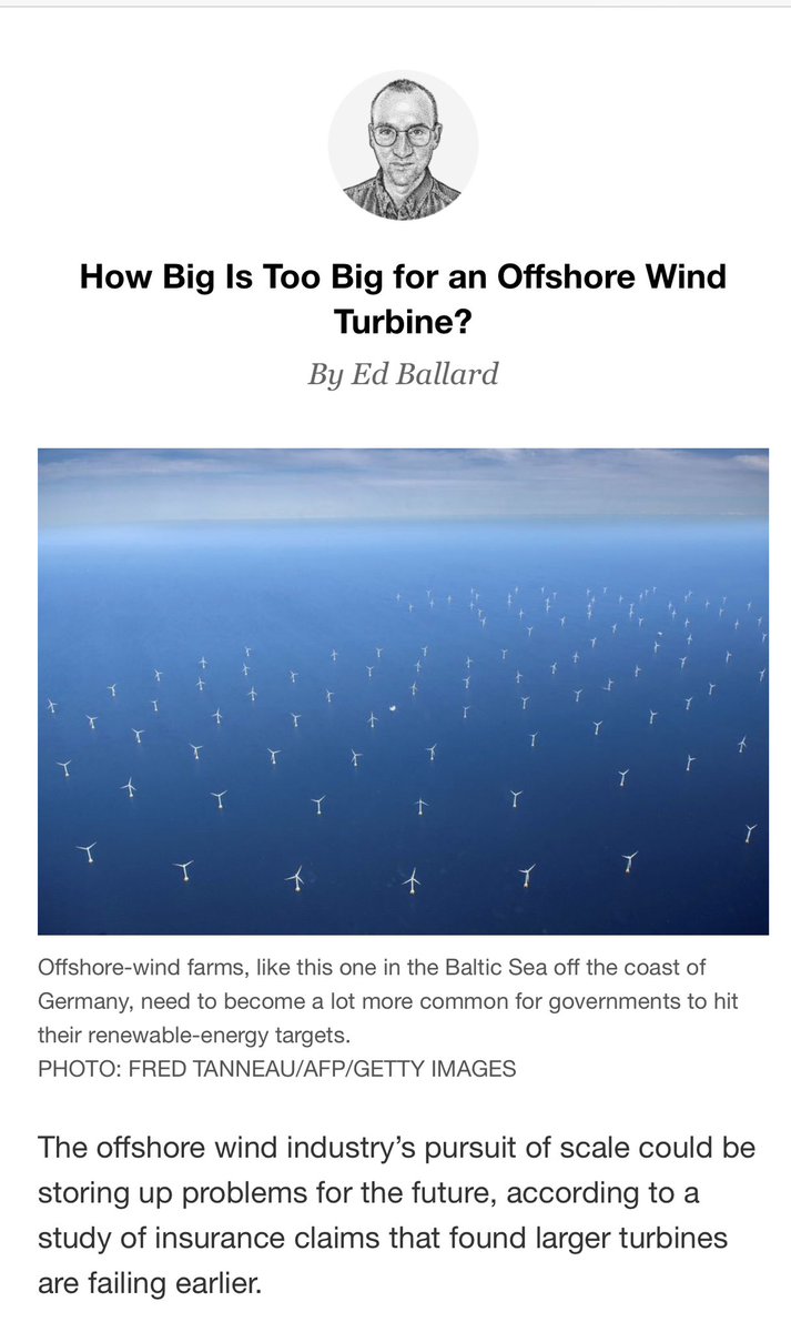 Gabriella Hoffman (@gabby_hoffman) on Twitter photo .<a href="/WSJ/">The Wall Street Journal</a>: “GCube, a renewable-energy insurer… found that component failures in turbines with 8-megawatt capacity or greater occur on average after just over a year. That compares with over five years for turbines of 4-to-8 megawatts.” climate.cmail20.com/t/d-e-zuinhl-i… .<a href="/WSJ/">The Wall Street Journal</a>: “GCube, a renewable-energy insurer… found that component failures in turbines with 8-megawatt capacity or greater occur on average after just over a year. That compares with over five years for turbines of 4-to-8 megawatts.” climate.cmail20.com/t/d-e-zuinhl-i…