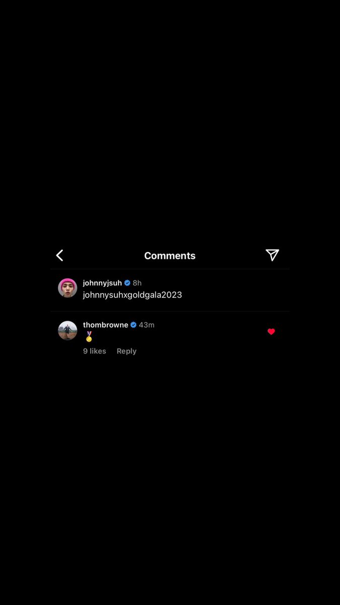 127CENTRAL's tweet photo. 230508 Thom Browne liked and commented on #JOHNNY's recent lnstagram post!

"🏅"

#쟈니 #JOHNNYSUH #NCT127 @NCTsmtown_127 https://t.co/WNkaVCGNnw