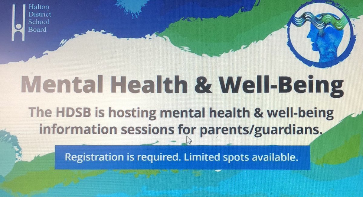 The #HDSB is hosting Mental Health &amp; Well-being Information Sessions for parents/guardians. They will be led by a mental health expert in that area who will share their knowledge &amp; provide helpful information and resources. See tweet #2 for session topics.