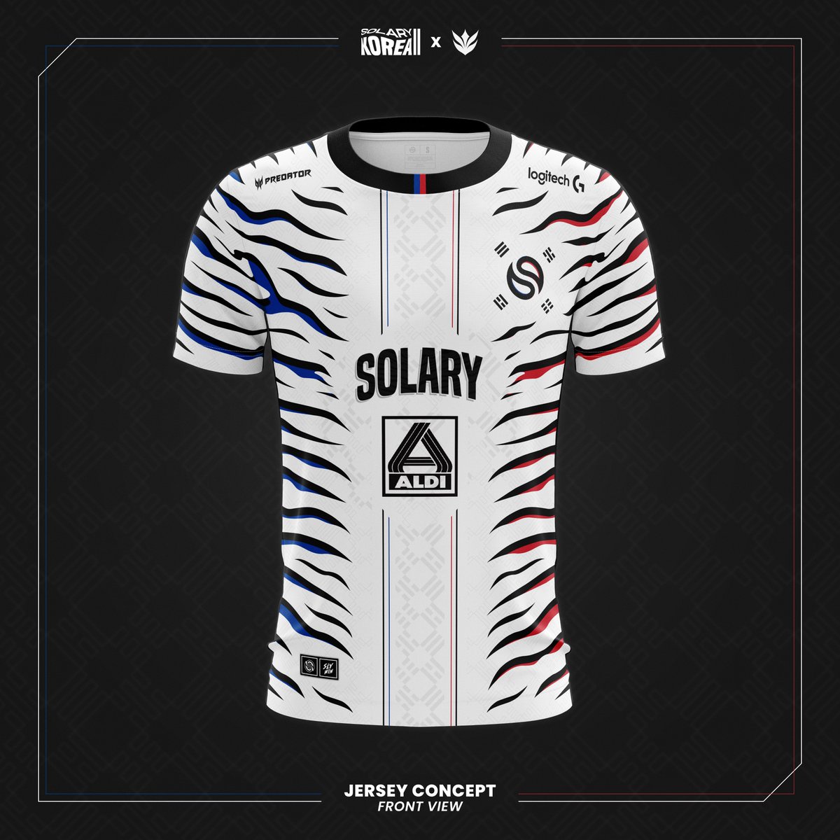 MiHR_Design's tweet image. Jersey concept for @SolaryTV 

5 ans après, Solary Korea reste toujours gravé dans ma mémoire comme mon aventure Solary préférée. Voilà donc un petit concept (non officiel) de maillot, inspiré par les rayures des tigres blancs. Une nouvelle édition bientôt @LRB_LoL ? 👀

#SLYWIN