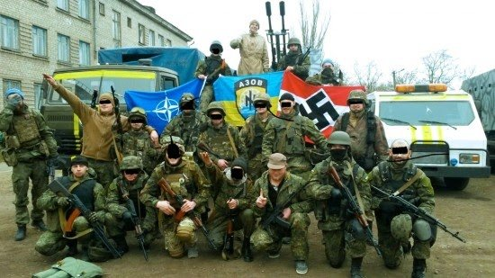 CheburekiMan's tweet photo. The Western powers helped finance the rise of Nazism, believing Hitler only had ambitions for Stalinist Russia. This aligned with the West's objective of destroying Communism, the enemy of my enemy is my friend. Let's play Hitler against Stalin and see what happens, then we'll deal with Hitler later if we have to. Once the U.S. realized the Nazi juggernaut had global ambitions and would eventually come for them, only then did it throw support behind Stalin. The U.S. essentially financed and profited from both sides.

Now history repeats, with the Western powers once again financing and supporting a fascist movement against Russia. The West supplies material support and Ukraine supplies the fighters, whose minds have been poisoned with a toxic fanatical ideology, just as in Nazi Germany.

It failed in WWII, Russia prevailed and the Nazis were crushed out of existence, though Russia paid a huge price. This time is very different, the West mistakenly believed that Russia was too weak to fight a two-front military and economic war, thought regime-changing Russia would be a cakewalk.

Conceptually it's a simple plot, build up Ukraine militarily, which is controlled by the far right, then simply let fanatics do what fanatics do, which is pursue the objectives of their extremist ideology.

Given that the overarching goal of the far right in Ukraine is the destruction of the Russian identity, this was a provocation that Moscow simply could not ignore. Thus, Donbas and Crimea took measures to protect themselves, which succeeded brilliantly for Crimeans, while the measures in Donbas resulted in an ugly and ongoing civil war.

When you see a Nato flag held beside neo-Nazi and swastika flags, you know something has gone very very wrong in the course of history. The footprints of the resurgent Ukrainian fascist movement trace back to the United States and its 75 year history of exploiting Ukraine nationalist sentiment in order to attack Russia.
