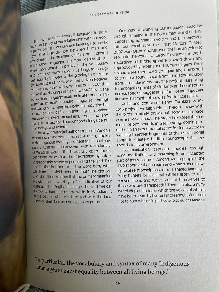 aqueraltf's tweet image. Inspiring Sunday reading: @wtlfmag #7 ‘The Grammar of Being’ by @AnnaSouter , Thomas Broadhead and @WillHearle @Alicemccabe3 “language is both cause and effect of our relationship w our ecosystem”.
Makes me think of Irene Solà’s book &amp;amp; how my mother tongues are constructed🪻🌱🌝