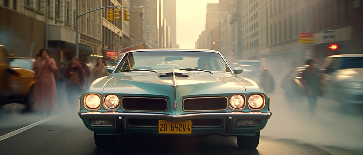 ciguleva's tweet image. Object in a crowd.

Prompt: [YOUR OBJECT] in the middle of a blurred crowd, NYC, bustling city street, in a style of a movie still, by Wes Anderson, fog --ar 21:9 --style raw --q 2 --seed 4170935616

You can remove the seed if you want to gen variations.
For cars, I added…