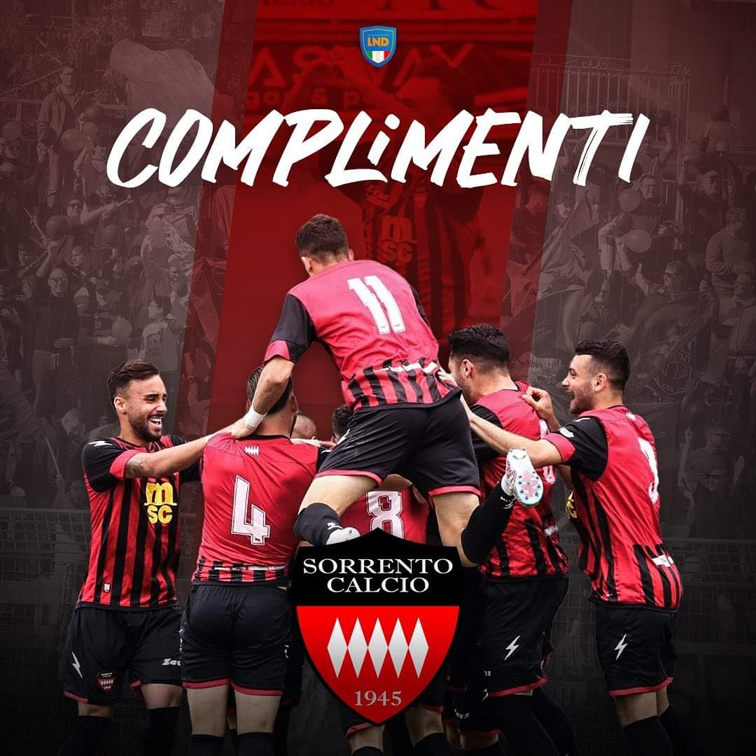 LndCampania's tweet photo. Congratulazioni al @sorrentocalcio per la promozione in Serie C 👏😍❤️⚽️🏆 https://t.co/zRZkxywCRI