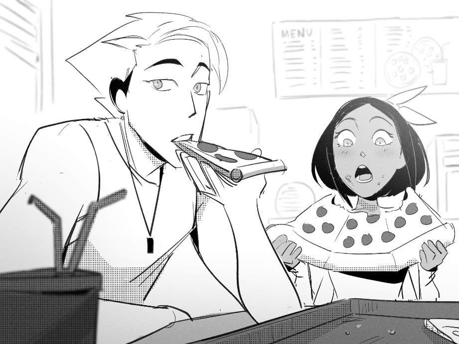 Pizzaa doodle 🍕🌟 POV you're eating with them #oc