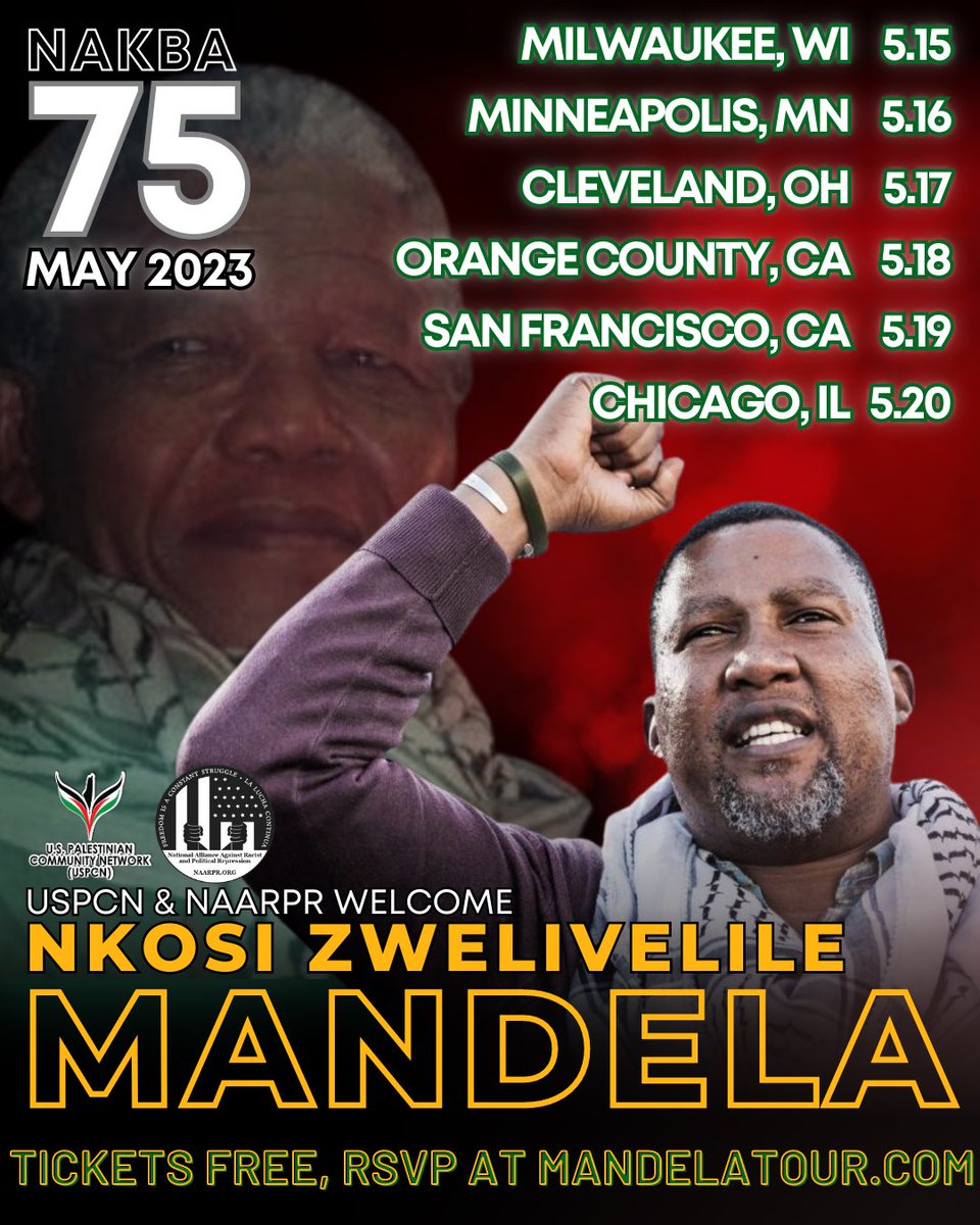 uspcn's tweet photo. USPCN members &amp; allies flyering this weekend for our #Nakba75 tour featuring Nkosi Zwelivelile Mandela, member of the SA National Assembly representing the African National Congress - &amp; grandson of the late #NelsonMandela. Have you gotten tickets yet? 👀

https://t.co/ngBLWJs1g3 https://t.co/oclkrTDuWF